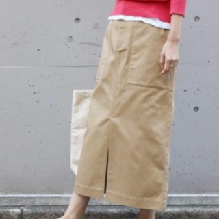 フレームワーク(FRAMeWORK)のDickies×FRAMeWORK タイトスカート/ベージュ36 美品(ワークパンツ/カーゴパンツ)