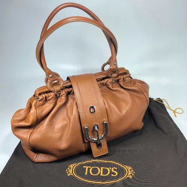 TOD'S(トッズ)の【美品】トッズ レザー ハンドバッグ ブラウン 保存袋付 レディースのバッグ(ハンドバッグ)の商品写真