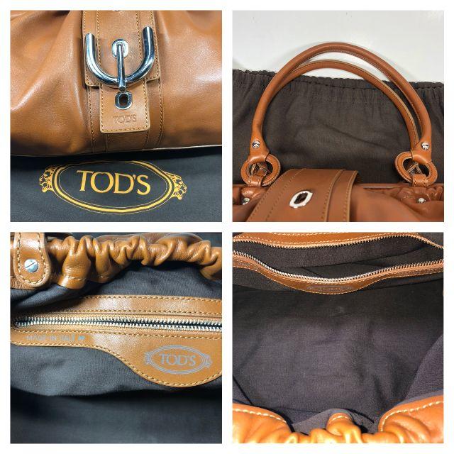 TOD'S(トッズ)の【美品】トッズ レザー ハンドバッグ ブラウン 保存袋付 レディースのバッグ(ハンドバッグ)の商品写真