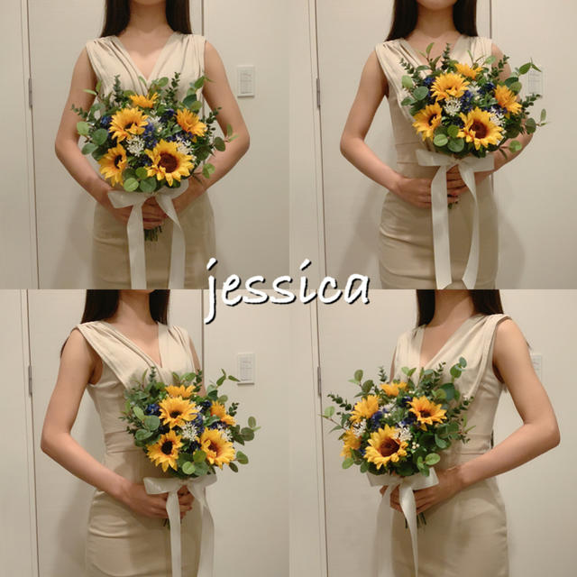 限定1点】ブーケ&ブートニア2点set ♡ひまわり♡ 限定1点】ブーケ&ブートニア2点set ♡ひまわり♡