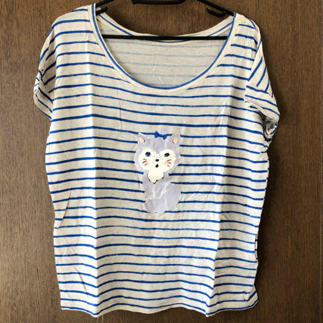 franche lippee(フランシュリッペ)のまりまり様 ねこボーダーTシャツ レディースのトップス(Tシャツ(半袖/袖なし))の商品写真