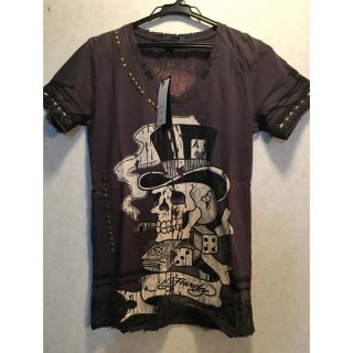 エドハーディー(Ed Hardy)の新品 未使用 エドハーディ デッドストック Ｔシャツ ダークグレー S ドクロ(Tシャツ/カットソー(半袖/袖なし))