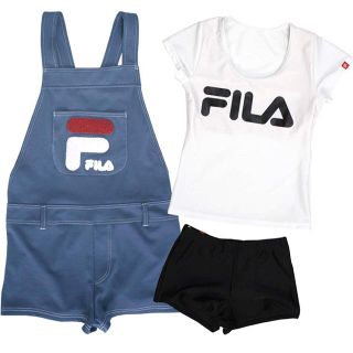 フィラ(FILA)のフィラ 水着 3点セット サロペット デニム (水着)