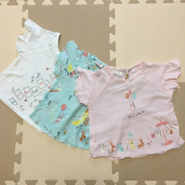 ZARA(ザラ)のZara Baby Girl  Tシャツ  6-9ヶ月 3枚セット キッズ/ベビー/マタニティのベビー服(~85cm)(Ｔシャツ)の商品写真