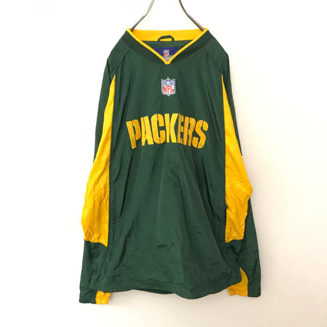 Reebok(リーボック)の【激レア】NFL PACKERS リーボック製ナイロンジャケット ゲームシャツ メンズのジャケット/アウター(ナイロンジャケット)の商品写真