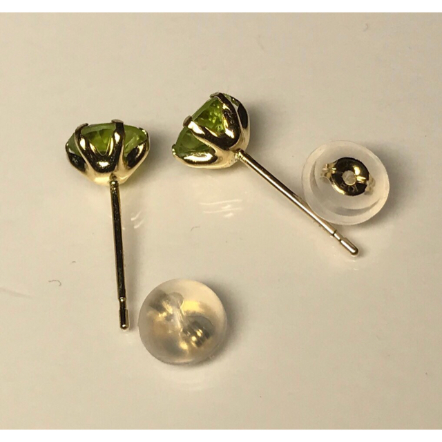 ペリドット ピアス K18YG 1.0カラット シリコンキャッチ付き!の通販 ...