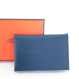 エルメス(Hermes)の新品★レア！エルメス カルヴィ 名刺入れ カードケース C刻 ブルードマルト(名刺入れ/定期入れ)