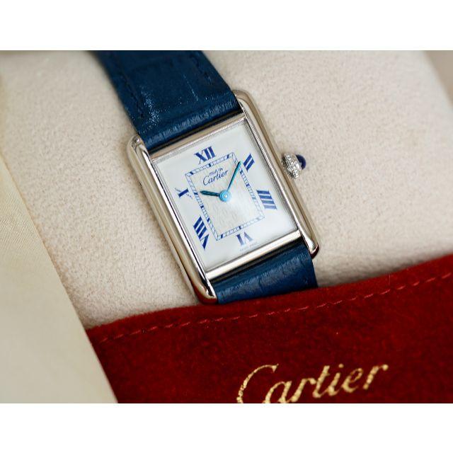 Cartier - 美品 カルティエ マスト タンク シルバー ブルーインデックス SM