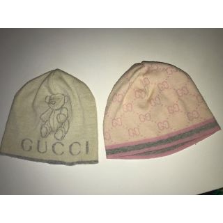 グッチ(Gucci)のGUCCI ベビー ニットキャップ 帽子 薄手 GG柄 両方Mです グッチ(帽子)