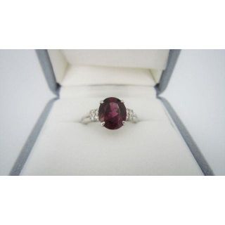 candysae様専用　ガーネットリング4.1ct  ダイヤ0.25ct17号 (リング(指輪))