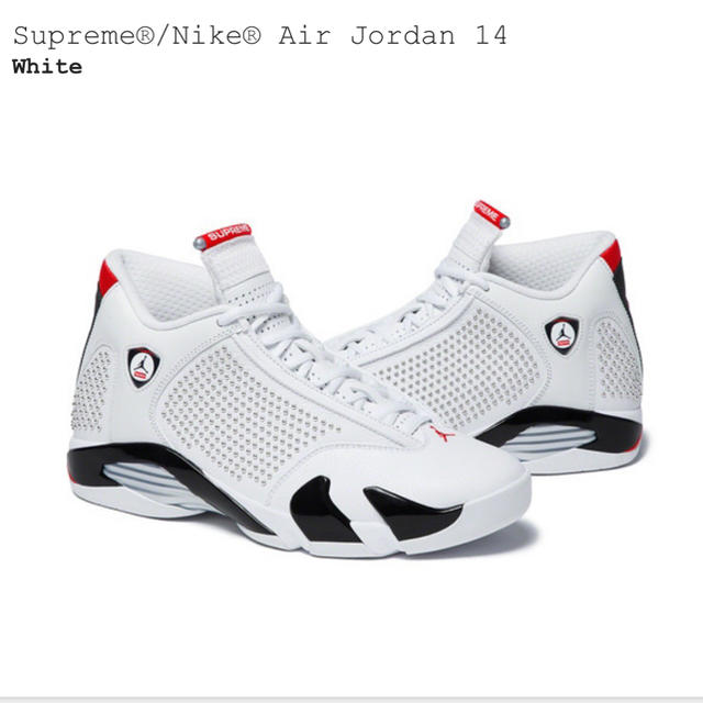 supreme nike air jordan 14 white 26cm