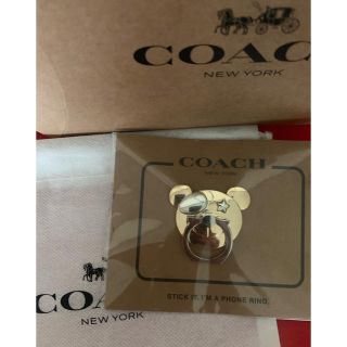 コーチ(COACH)の新品未使用♥COACHスマホリングくまちゃん(その他)