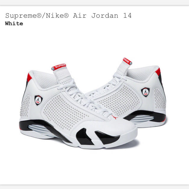 Supreme Nike Air Jordan 14 WHITEスニーカー