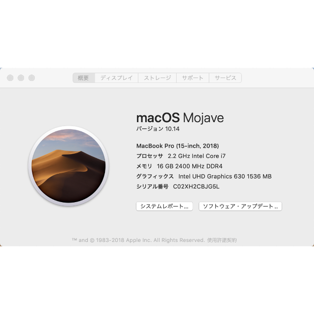 Apple(アップル)のMacBook Pro 2018 15インチ 美品 スマホ/家電/カメラのPC/タブレット(ノートPC)の商品写真