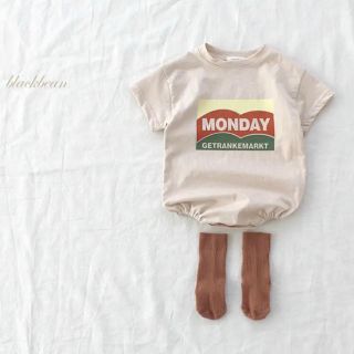 りなち様専用 blackbean MONDAY 半袖 ロンパース ベージュ S(ロンパース)