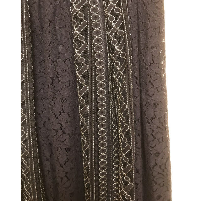 Mystrada(マイストラーダ)の今季マイストラーダ♡パッチレースフレアスカート♡美品36ネイビー レディースのスカート(ロングスカート)の商品写真