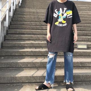 ロデオクラウンズワイドボウル(RODEO CROWNS WIDE BOWL)のDonald ROCK Tシャツ ワンピース(ひざ丈ワンピース)