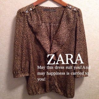 ザラ(ZARA)のザラヒョウ柄カットソーセレブ向け(カットソー(長袖/七分))