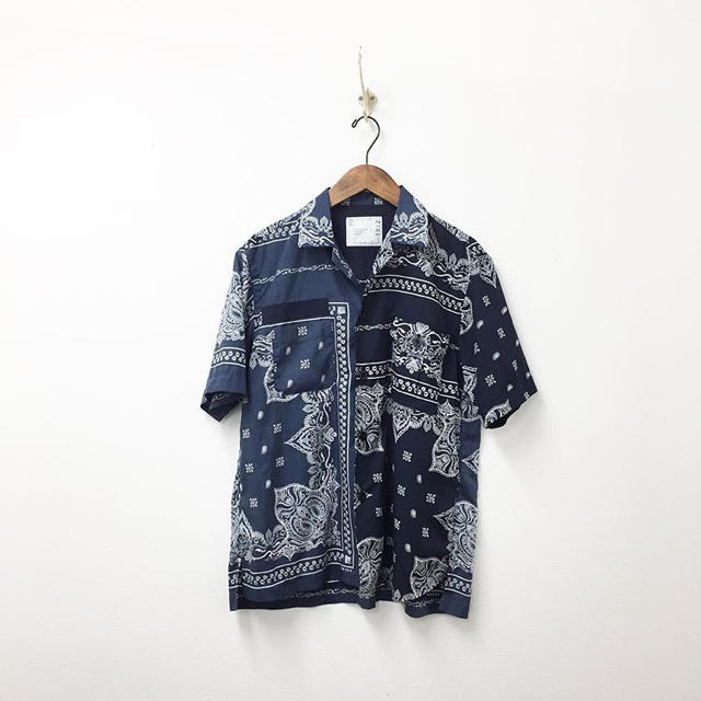 シャツsacai 19ss bandana shirt