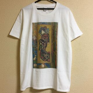 未使用品 ゴッホ 花魁 アートプリント Tシャツ ホワイト L 浮世絵(Tシャツ/カットソー(半袖/袖なし))