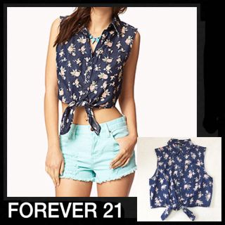 フォーエバートゥエンティーワン(FOREVER 21)の新品♡FOREVER 21 デニムシャツ(シャツ/ブラウス(半袖/袖なし))