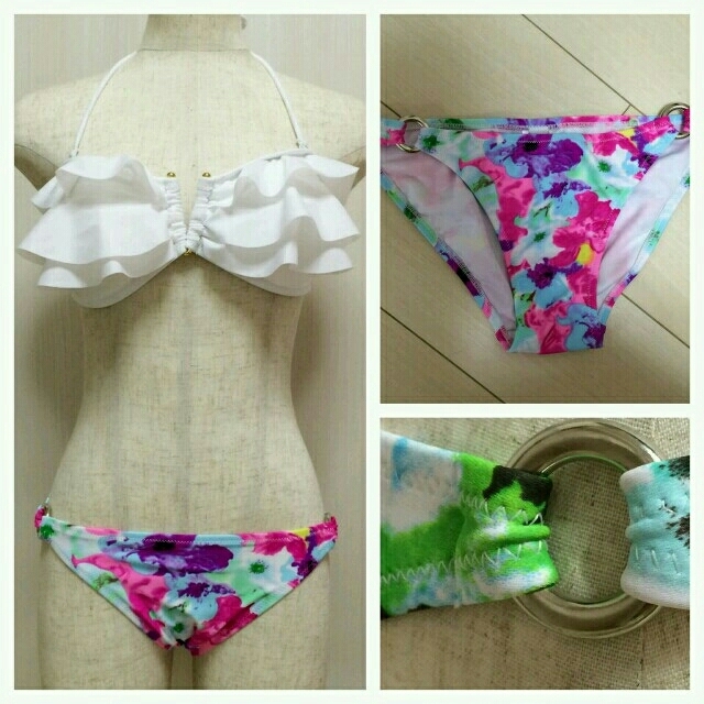 S新品水着☆フリルバンドゥビキニ☆白の通販 by andante-RiraMacherie ... S新品水着☆ワイヤー入ビジューバンドゥ☆