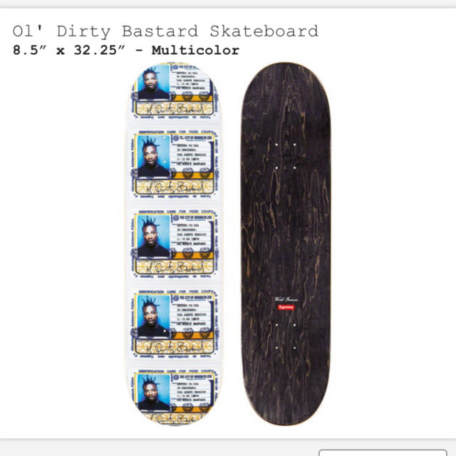 Supreme(シュプリーム)のsupreme  Ol’ Dirty Bastard Skateboard スポーツ/アウトドアのスポーツ/アウトドア その他(スケートボード)の商品写真