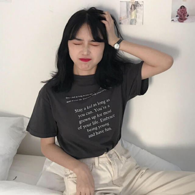 ZARA(ザラ)の【SALE】プリントTシャツ 半袖 ロゴ 韓国服 オルチャン シンプル  レディースのトップス(Tシャツ(半袖/袖なし))の商品写真