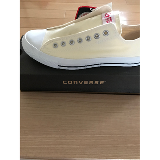 コンバース(CONVERSE)のALL STAR SLIPⅢOX特殊色彩　白/赤 27CM(スニーカー)