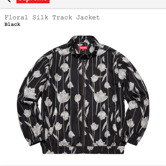 Supreme Floral Silk Track Jacket L blackナイロンジャケット