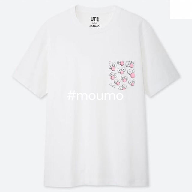 UNIQLO(ユニクロ)の●値下不可●メンズ UNIQLO KAWS Tシャツ ポケット ホワイト×ピンク メンズのトップス(Tシャツ/カットソー(半袖/袖なし))の商品写真