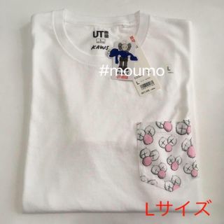 ユニクロ(UNIQLO)の●値下不可●メンズ UNIQLO KAWS Tシャツ ポケット ホワイト×ピンク(Tシャツ/カットソー(半袖/袖なし))