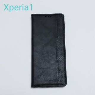 エクスペリア(Xperia)のXperiaエクスペリア1ꕤ手帳型ケース ブラック(XP1-1-BK)(Androidケース)