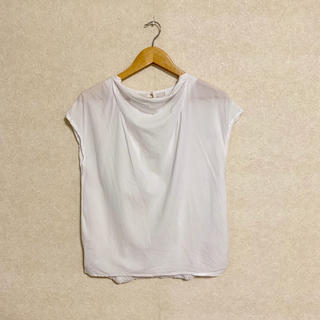ラウンジドレス(Loungedress)のun dix cors 白のカシュクールのノースリーブブラウス(シャツ/ブラウス(半袖/袖なし))