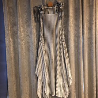 ザラ(ZARA)のariari 様 専用 ZARA ボーダー 肩リボンワンピース(ひざ丈ワンピース)