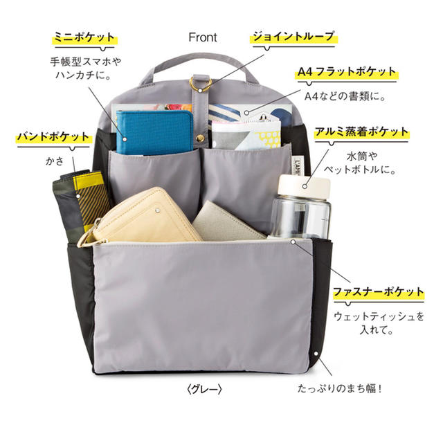 FELISSIMO(フェリシモ)のフェリシモ  リュックのインナーポケット レディースのバッグ(リュック/バックパック)の商品写真