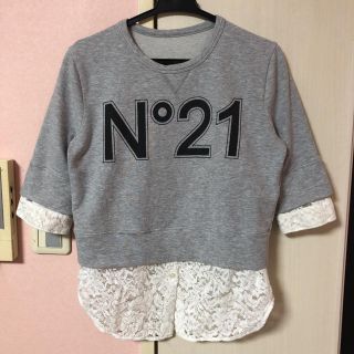 ヌメロヴェントゥーノ(N°21)のN°21 レース トレーナー Tシャツ ヌメロ ヴェントゥーノ(Tシャツ(長袖/七分))