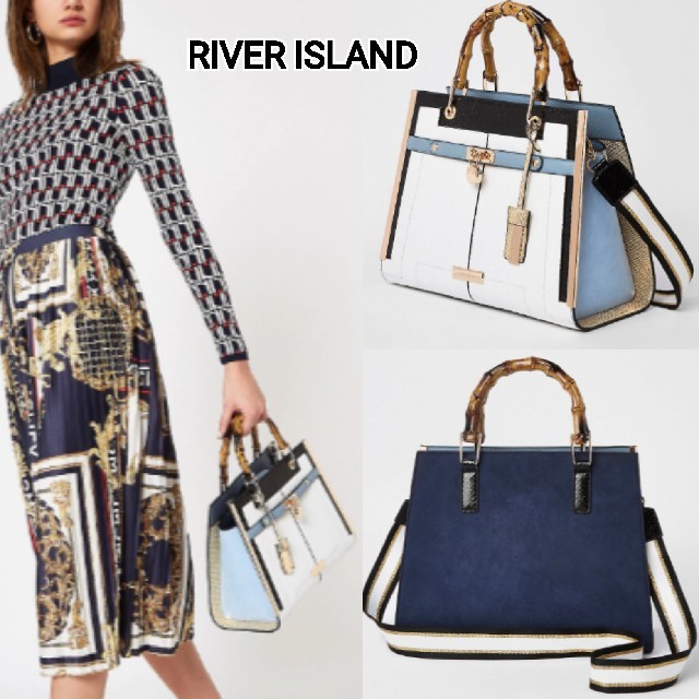 RIVER ISLAND(リバーアイランド)のホワイトロックフロントトートバッグ レディースのバッグ(トートバッグ)の商品写真