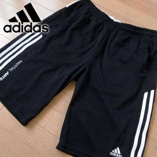 アディダス(adidas)の美品 Lサイズ アディダス マーシャルアーツ メンズ ハーフパンツ ブラック(トレーニング用品)