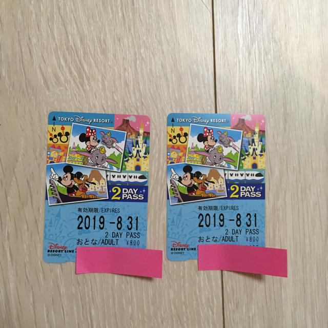 Disney(ディズニー)のゆず様専用です。ディズニーリゾートライン 2デイパス  チケットの施設利用券(遊園地/テーマパーク)の商品写真