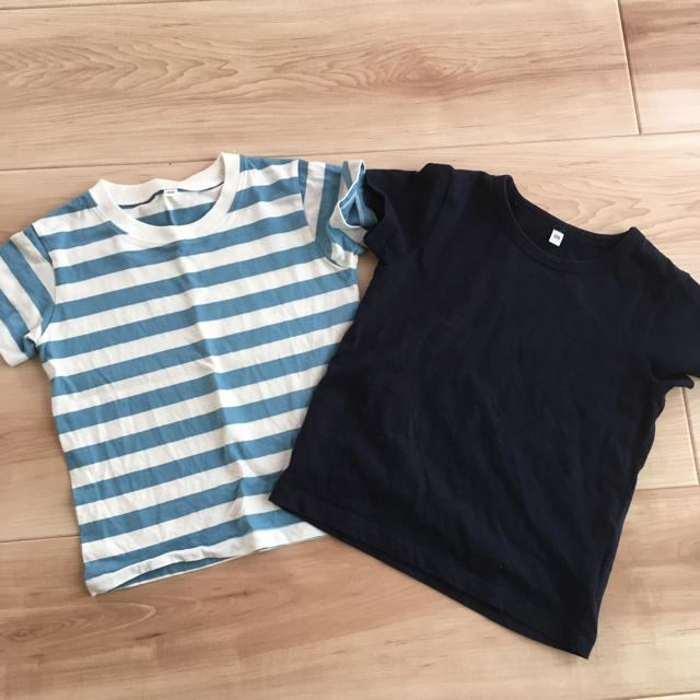 MUJI (無印良品)(ムジルシリョウヒン)の無印＊美品＊100サイズ＊Tシャツ2枚SET キッズ/ベビー/マタニティのキッズ服男の子用(90cm~)(Tシャツ/カットソー)の商品写真