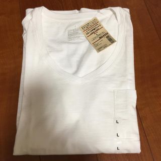 ムジルシリョウヒン(MUJI (無印良品))の新品 無印良品 半袖 VネックTシャツ オーガニックコットン L(Tシャツ(半袖/袖なし))