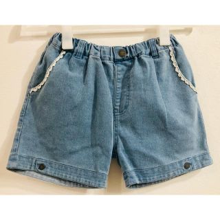 イッカ(ikka)の【美品】ikka キッズ デニム ショートパンツ レースがポイント！ 150(パンツ/スパッツ)