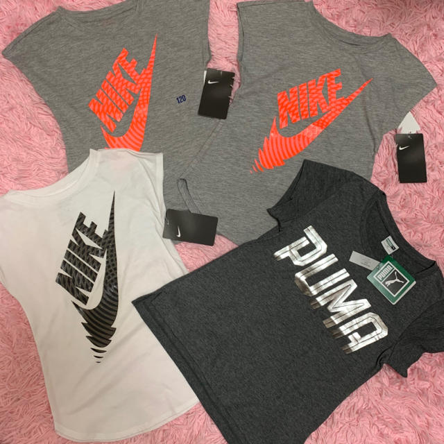 PUMA(プーマ)の新品タグ付き！PUMAプーマ♡ドライ半袖Tシャツ130グレー120 キッズ/ベビー/マタニティのキッズ服女の子用(90cm~)(Tシャツ/カットソー)の商品写真