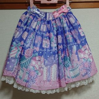 アンジェリックプリティー(Angelic Pretty)のアンジェリックプリティ♪ラッピングハート スカート 青(ひざ丈スカート)