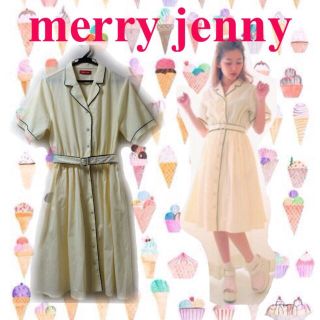 メリージェニー(merry jenny)のオックスパイピングシャツワンピース(ひざ丈ワンピース)