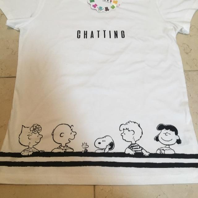 SNOOPY(スヌーピー)のスヌーピー Tシャツ サイズＬ 白 しまむら レディースのトップス(Tシャツ(半袖/袖なし))の商品写真