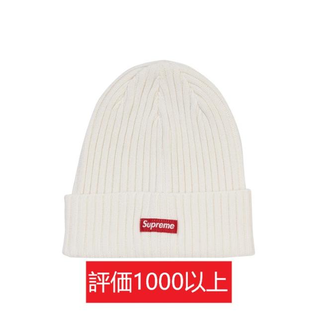 Supreme overdyed ribbed beanie white 白