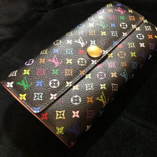 ルイヴィトン(LOUIS VUITTON)のやや美品 ルイヴィトン 財布 マルチカラー 黒 モノグラム(財布)