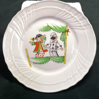 超レア品 ジノリ ベッキオホワイトの絵付け皿 約22cm(食器)